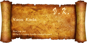Vass Kada névjegykártya